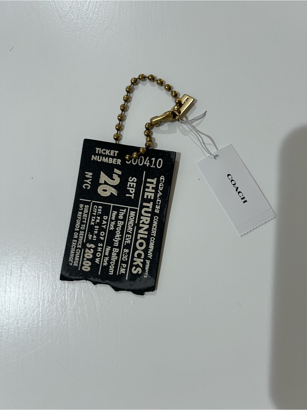 NWT COACH The Turnlocks Hangtag Keychain CHQ93 in Black
